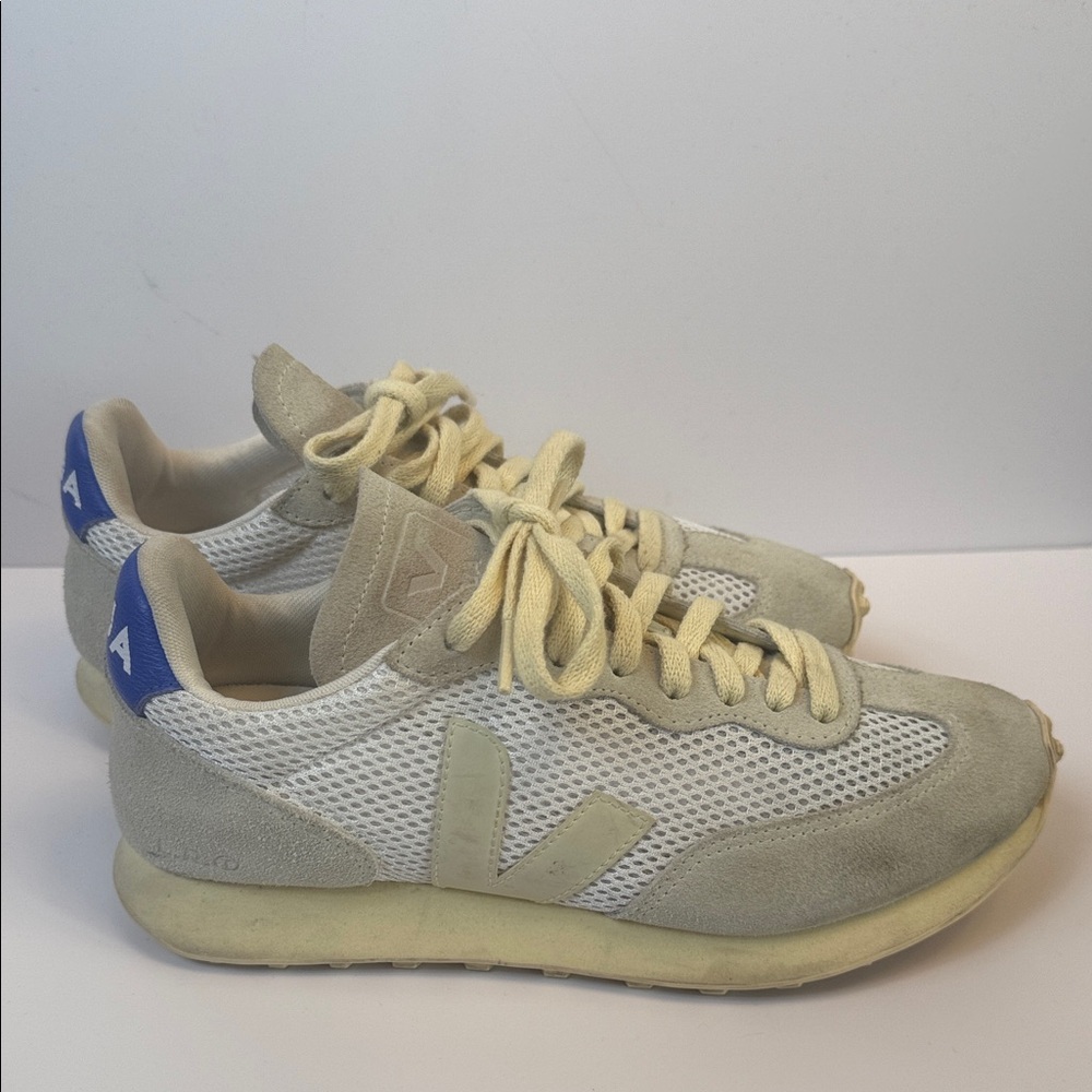 Veja Rio Branco White & Cream Sneakers | Distressed Suede | Size 8 - Picture 2 of 8